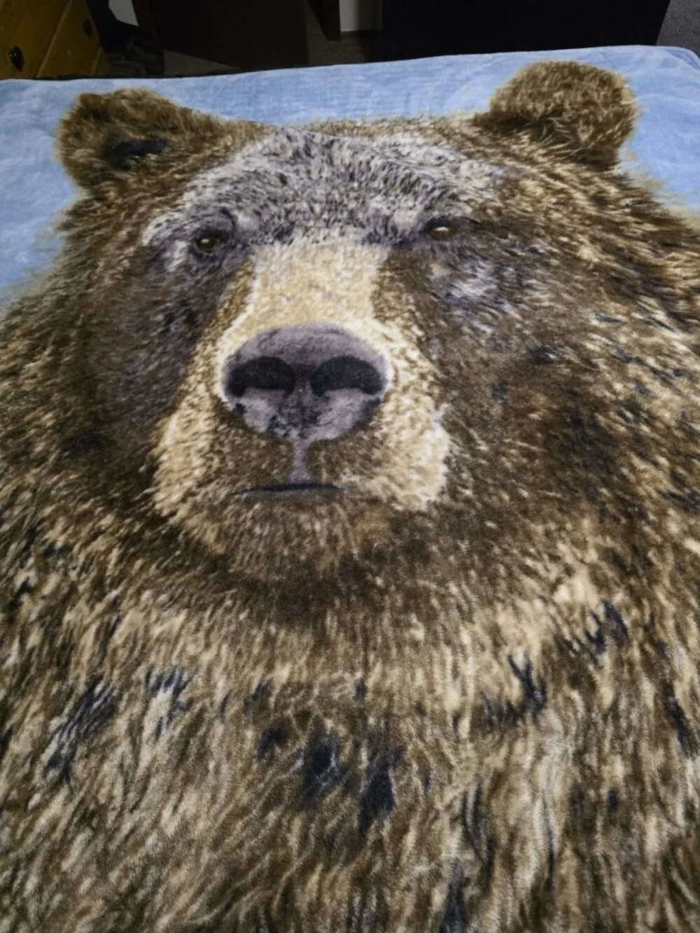 Vintage Shavel Brown Grizzly Bear Blanket Soft 79 x 60” Throw Blanket Polyester